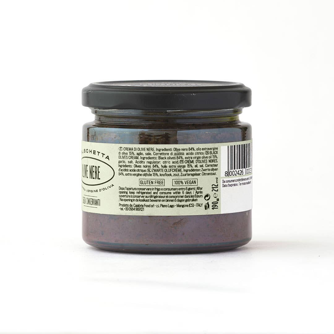 Famiglia Crispino - Wholesale Tapenade - Zwarte olijven bruschetta - 190 g - smeersel in extra vierge olijfolie - 100% Italiaans4