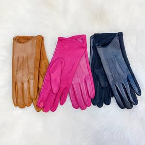 Vernazza Pink Handmade Leather Gloves for Woman 
