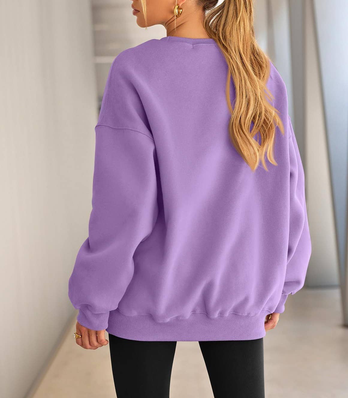 Masyal - Wholesale Sweatshirt - Women's - Women Oversize Fleece Crew Neck Sweatshirts5
