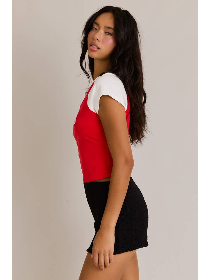 LE LIS - Wholesale Screen Printed T-Shirt - Women's - CAP SLEEVE USA BABY TEE8