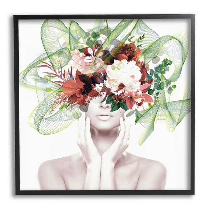 Conceptual Flower Face Woman Framed for wholesale by Stupell Industries