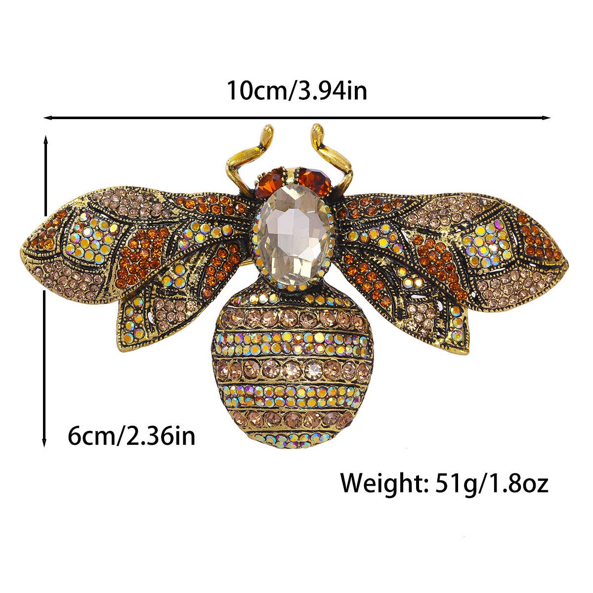 Tourtiwi – Großhandel Broschen – Bunter Strass-Bienenbrosche, Insektennadel9
