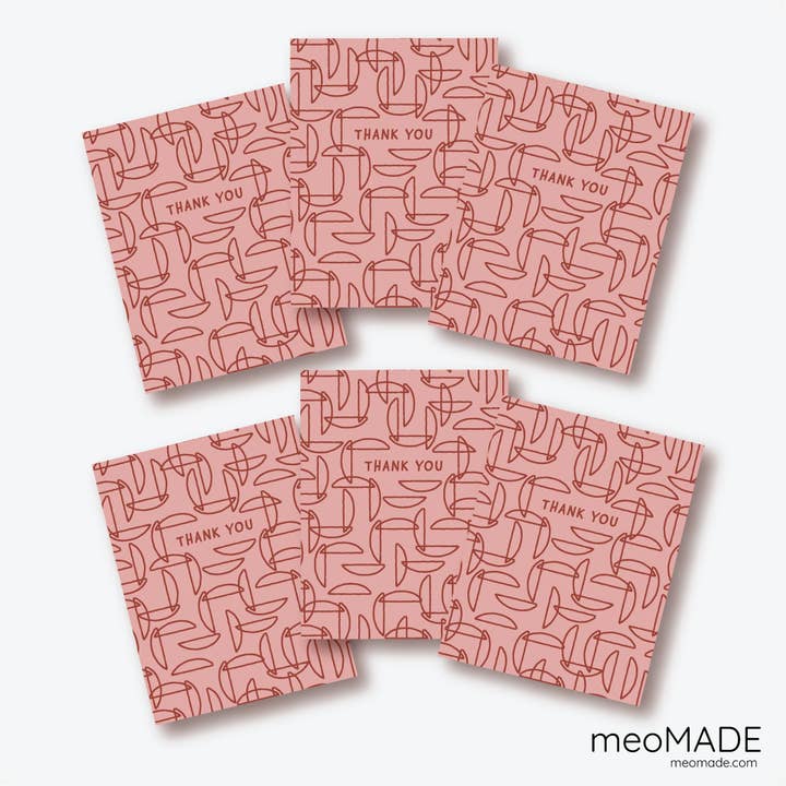 These Hills Rust Thanks - Packaged Set of 6 Greeting Cards for wholesale by meoMADE