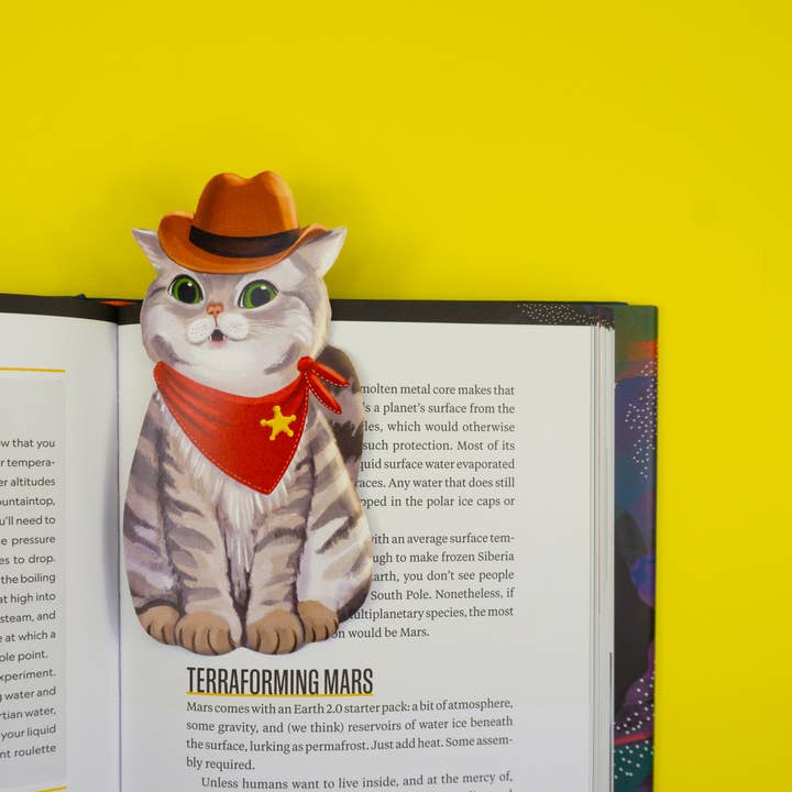 Grey Street Paper - Wholesale Bookmark - Western Cat Die-Cut Bookmark