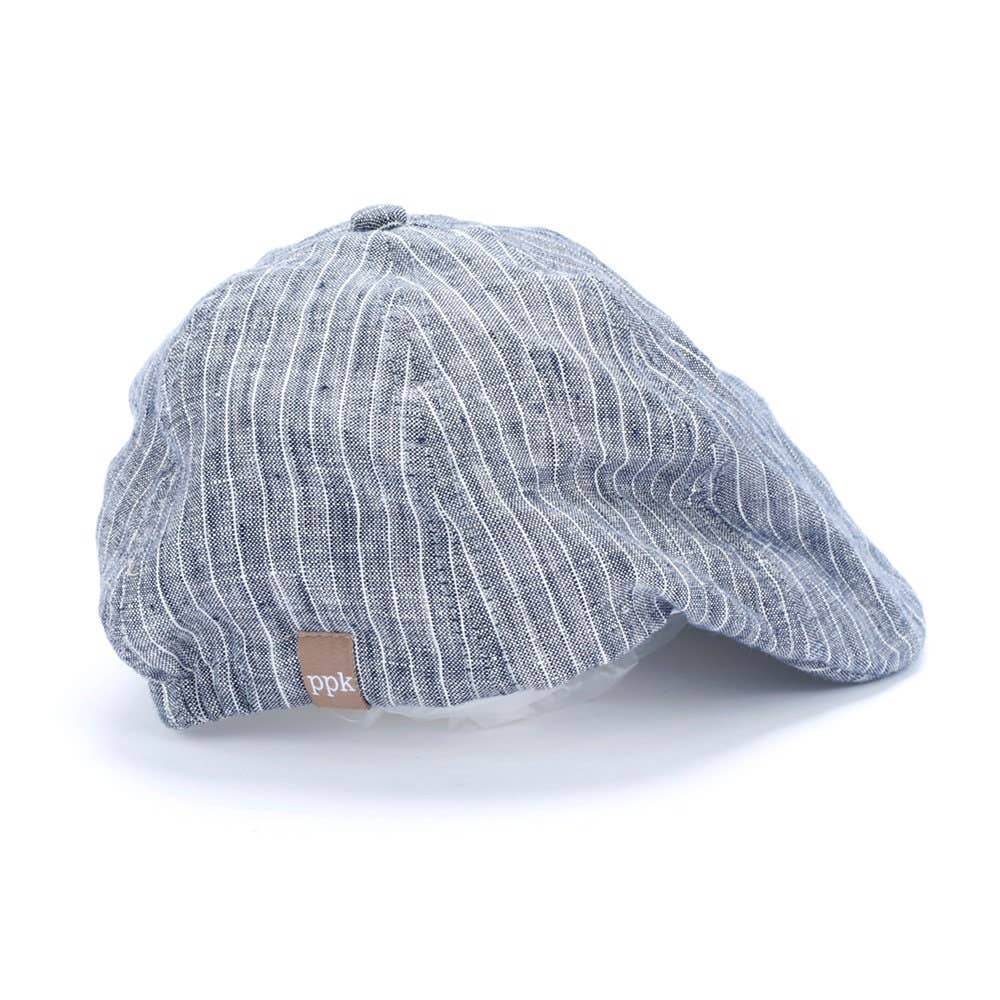 Peppercorn Kids - Wholesale Sun Hat - Kids - Boys Vintage Wash Linen Newsboy Cap - Classic Blue1