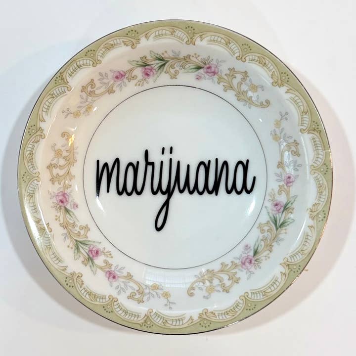 Vintage Swear Plates - “marijuana” for wholesale by Un Peche Mignon
