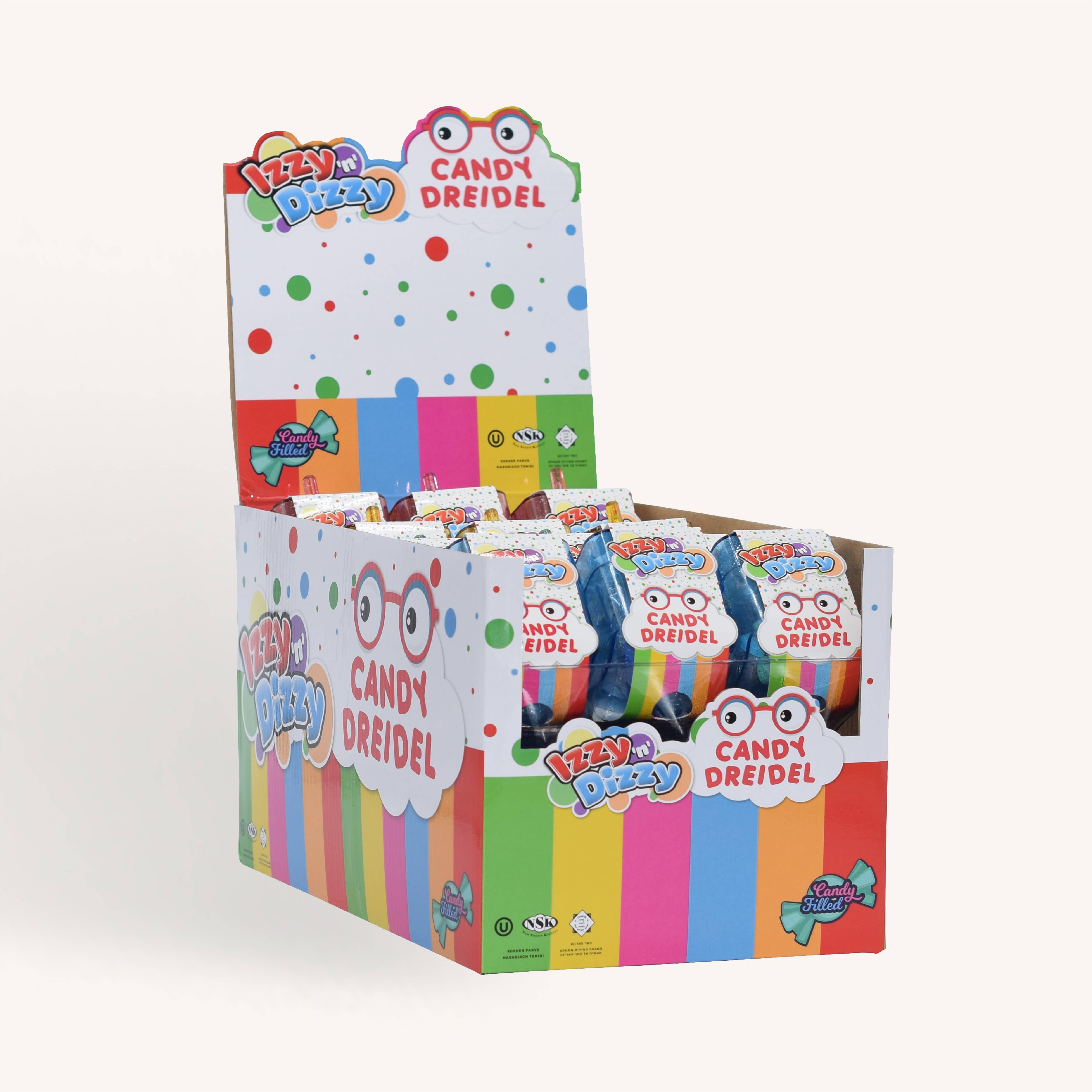 Ner Mitzvah - Wholesale Dreidel - Kids - Candy Filled Dreidels - Assorted Colors1