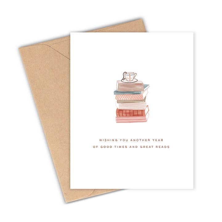 Book Lover Birthday Card for wholesale by Lauren Felice