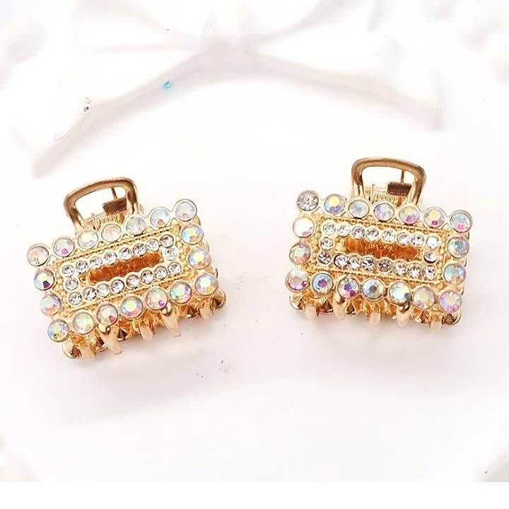 Diacly - Wholesale Hair Clip - Women's - 12pk Rectangle Mini Bling Hair Jaw Clip