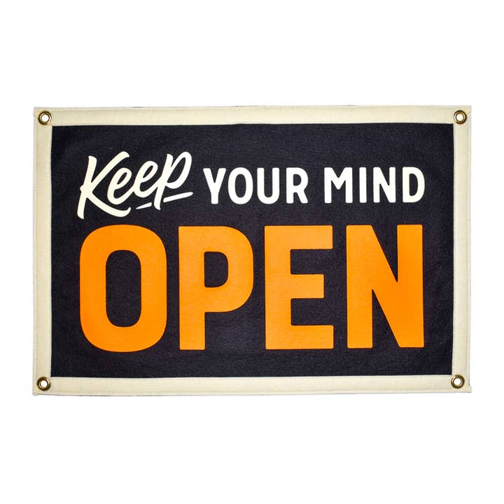 Oxford Pennant - Wholesale Flag - Keep Your Mind Open Camp Flag • Holy Smokes x Oxford Pennant