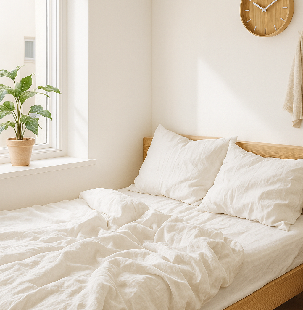 Q VITA - Wholesale Bedding Set - 80%TENCEL 20% Linen Duvet Cover Set - Oatmeal2