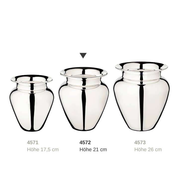 EDZARD - Wholesale Vase - Vase Antonia, Heavy Silver-Plated, Height 21 cm, Diameter