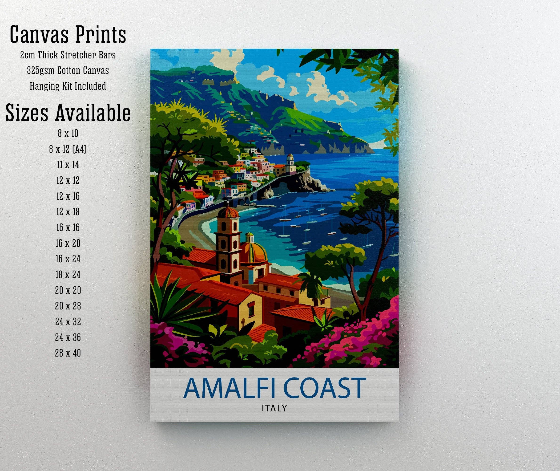 InkNPrintz – wholesale Art print – Amalfi Coast Italy Travel Poster Amalfi Coast1