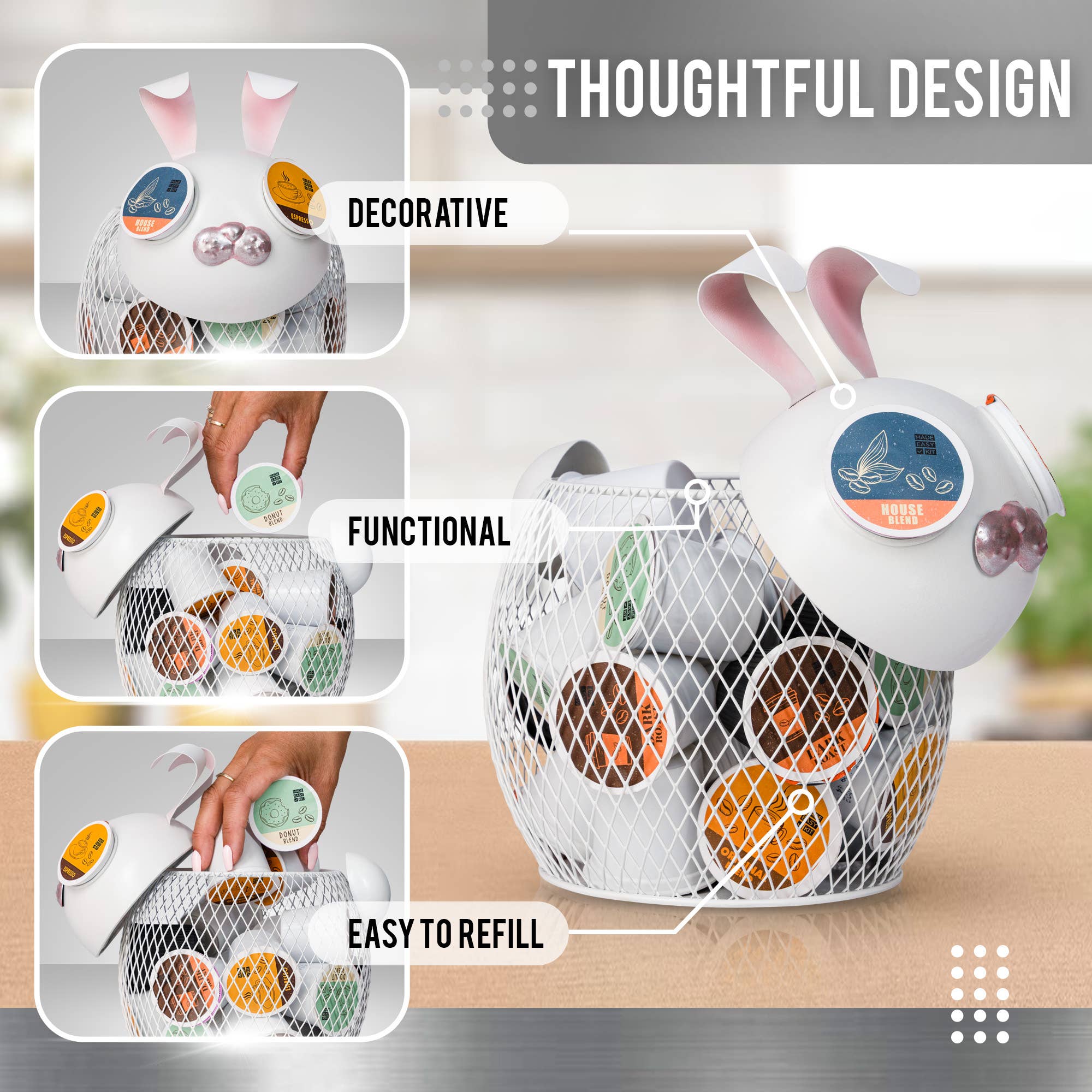 MADE EASY KIT - Wholesale Kitchen Storage/Organizer - Made Easy Kit Coffee Pod Organizer - Home Functional Décor30