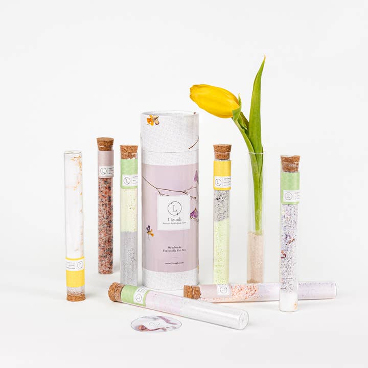 Lizush - Wholesale Bath Salts - NEW BATH SALTS IN A 8'' GLASS TUBE-bath soak, bath salts6