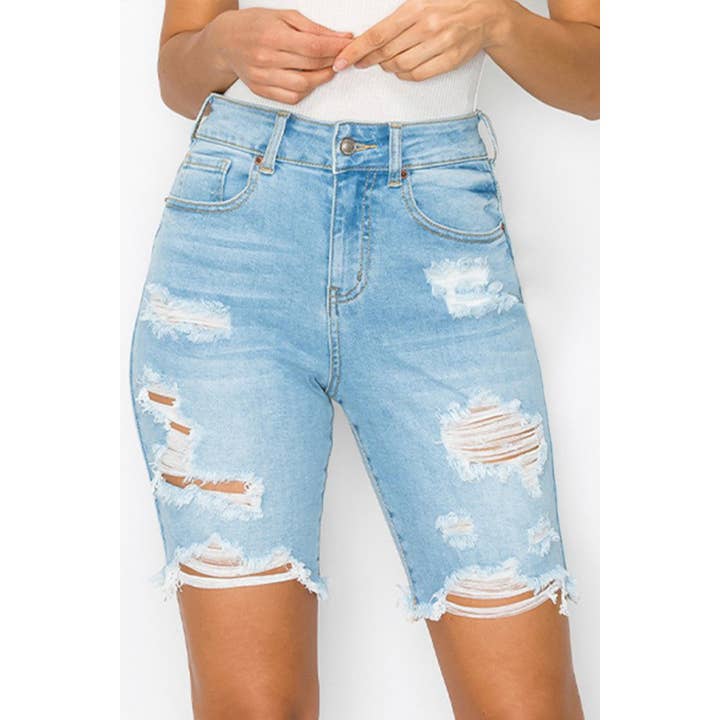 HiteJeans – wholesale Shorts – Dam – FÖRSTÖRDA POJKVÄN BERMUDA JEANSSHORTS