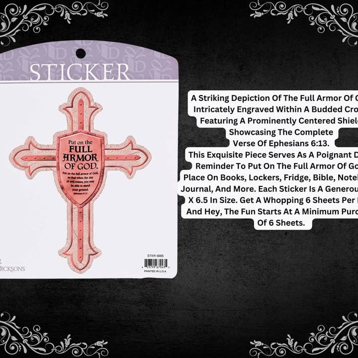 Dicksons - Wholesale Sticker - Sticker Cross Put On Full Armor Of God2