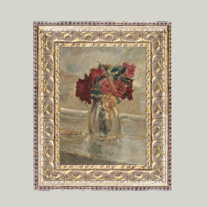 Petal Lane Home - Wholesale Wall art set - Valentine Rose Vase Framed Antique Art0