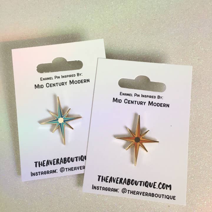 The Avera Boutique - Wholesale Lapel Pin/Button - Mid Century Modern - Starburst - Enamel Pin5
