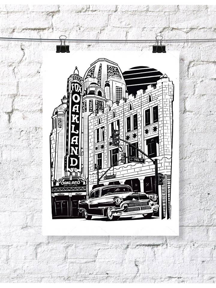 Fox Theater - 9"x12" affischtryck för wholesale av Chris Granillo Art