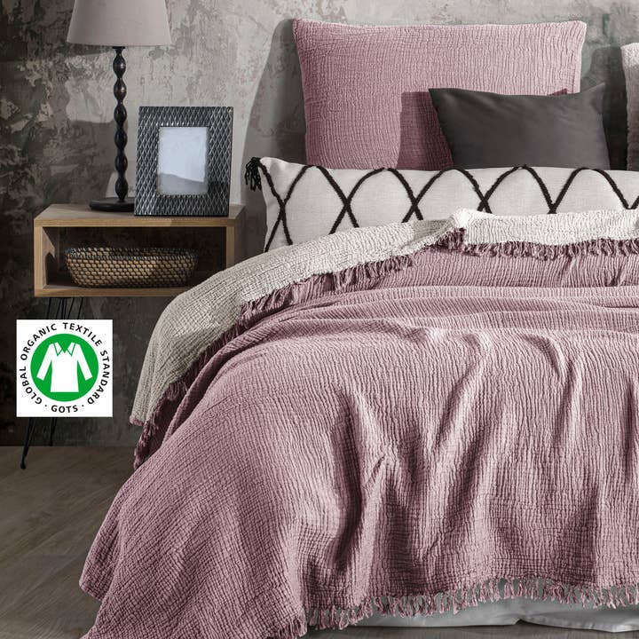 destinyhometex - Wholesale Throw Blanket - Purple color 4 layer gauze throw31