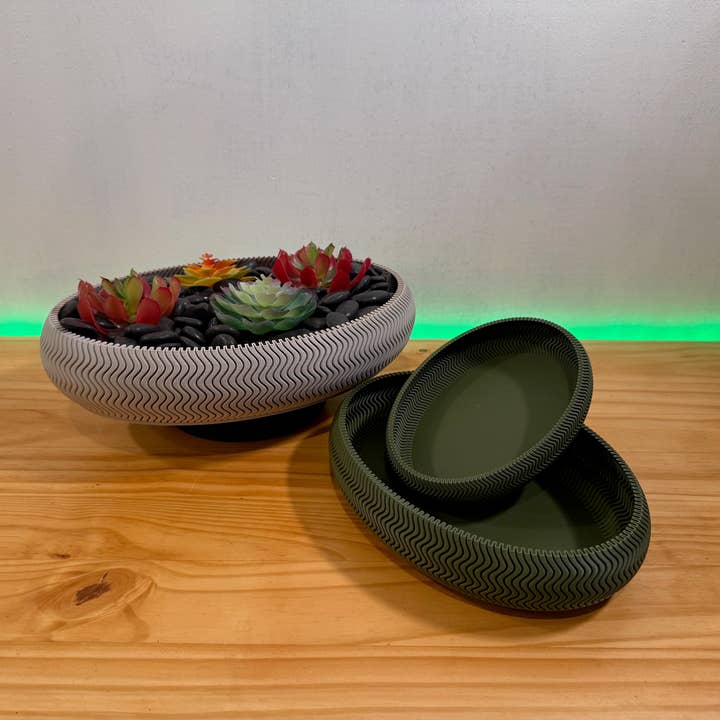 Jardinière Ovale pour Plantes Succulentes | Bol Décoratif Mat Élégant pour Plantes ou Fleurs | Design Polyvalent pour la vente par Brehmwood Creative