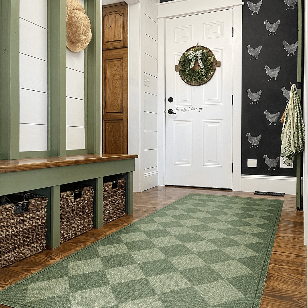 Carolina Creekhouse - Vente Tapis - Appartement de 3 acres Homestead Charlie Floor Flat | Vert foncé - Tapis en vinyle de qualité supérieure1