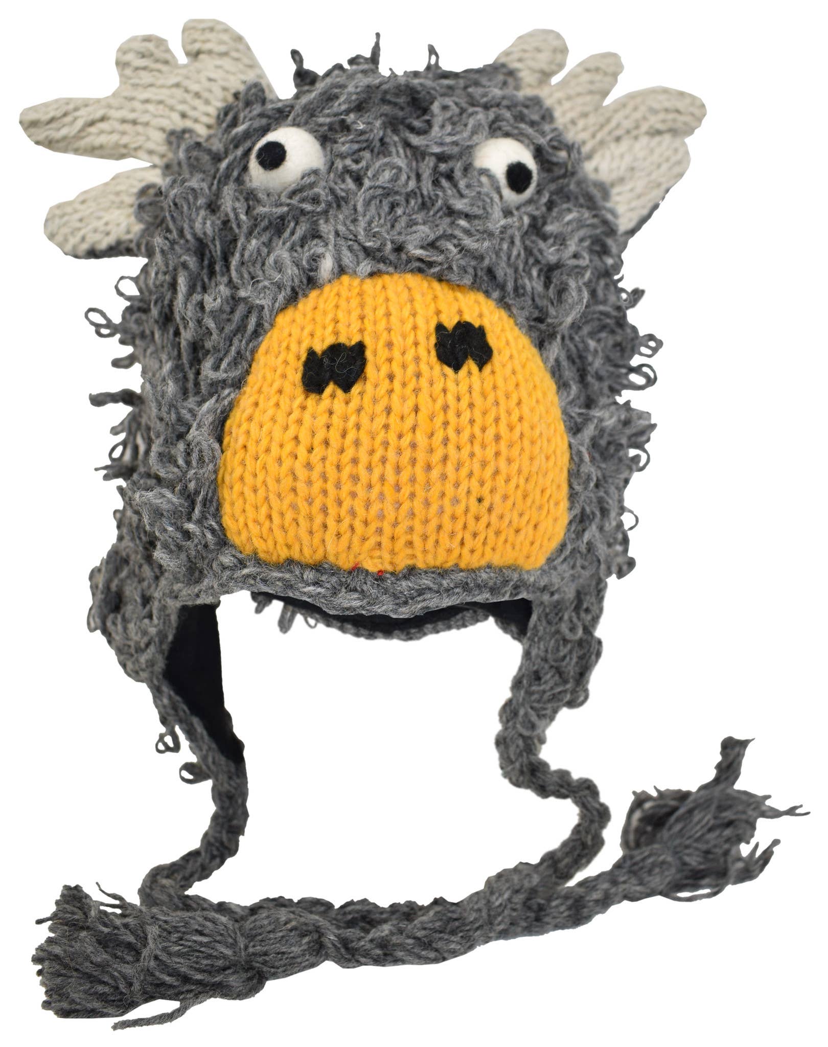 Gheri – wholesale Trapper/Bomber Hat - Unisex – Woolen Handknitted Fleece Lined Trapper Animal Hat Goat Fox4