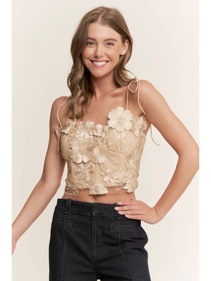 Sweet Generis - Wholesale Tanktop - Dames - Top met 3D bloemenborduursel en corset19