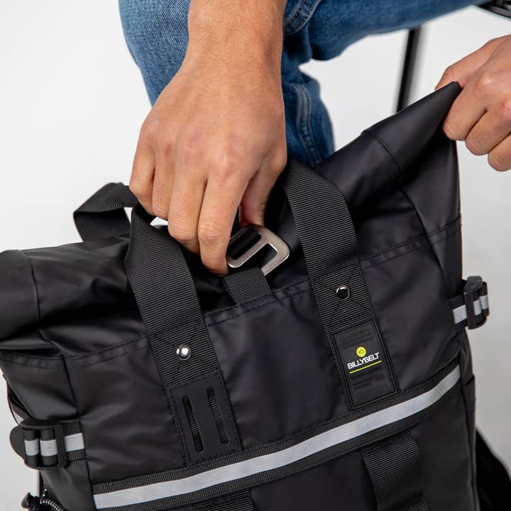 BILLYBELT - Wholesale Backpack - Unisex - Roll-top waterproof backpack - Black4