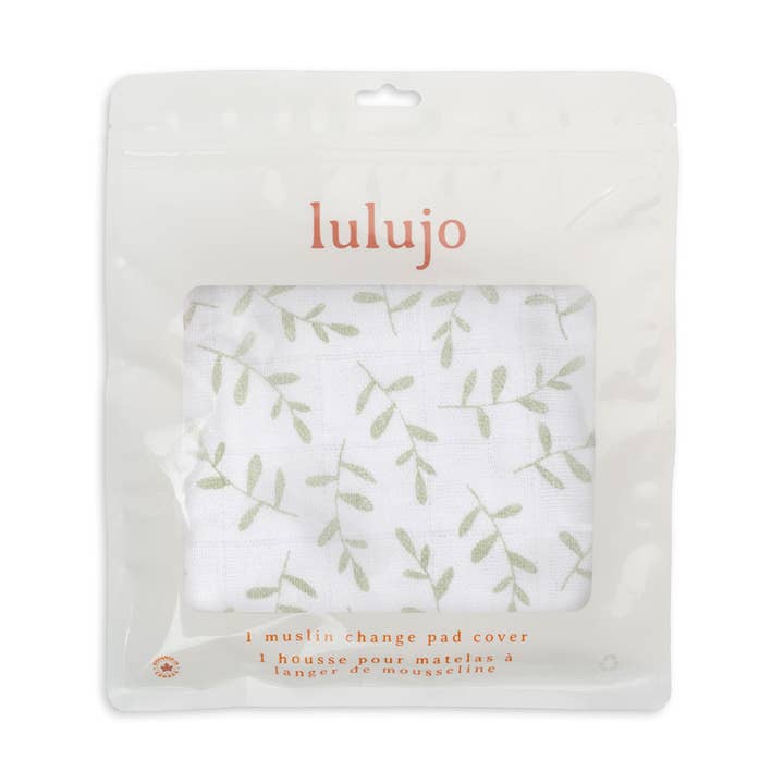 Housse de matelas à langer en mousseline de coton – Verdure (32" x 16") pour la vente par Lulujo Baby