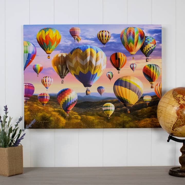 Glow Decor - Wholesale Art print - Hot Air Balloons 18x24 Fully Illuminated LED Wall Art