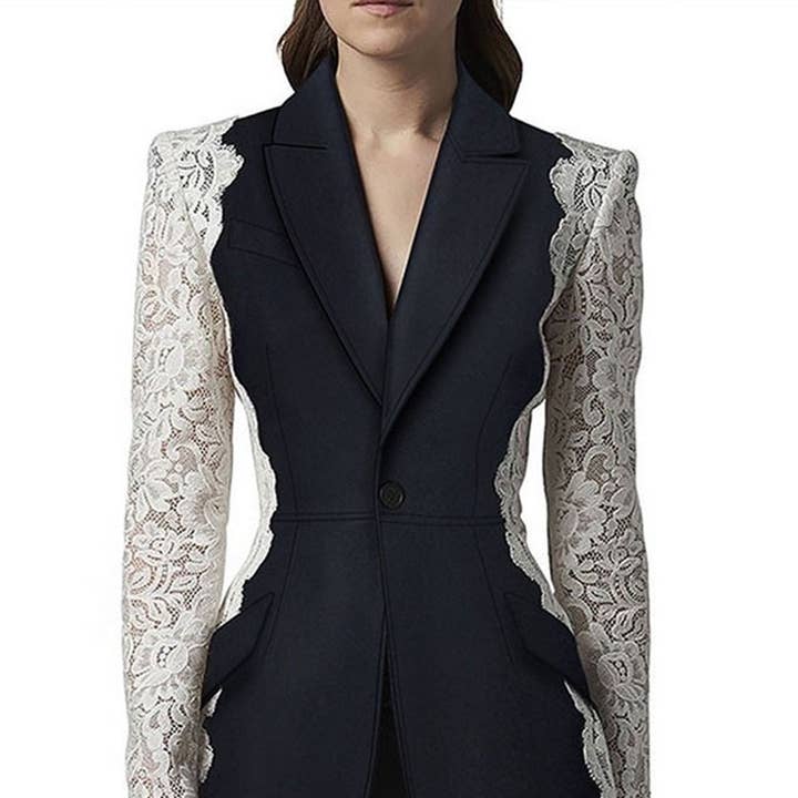 BL088 Blazer met kanten mouwen - slank en stijlvol voor wholesale door Productseeker