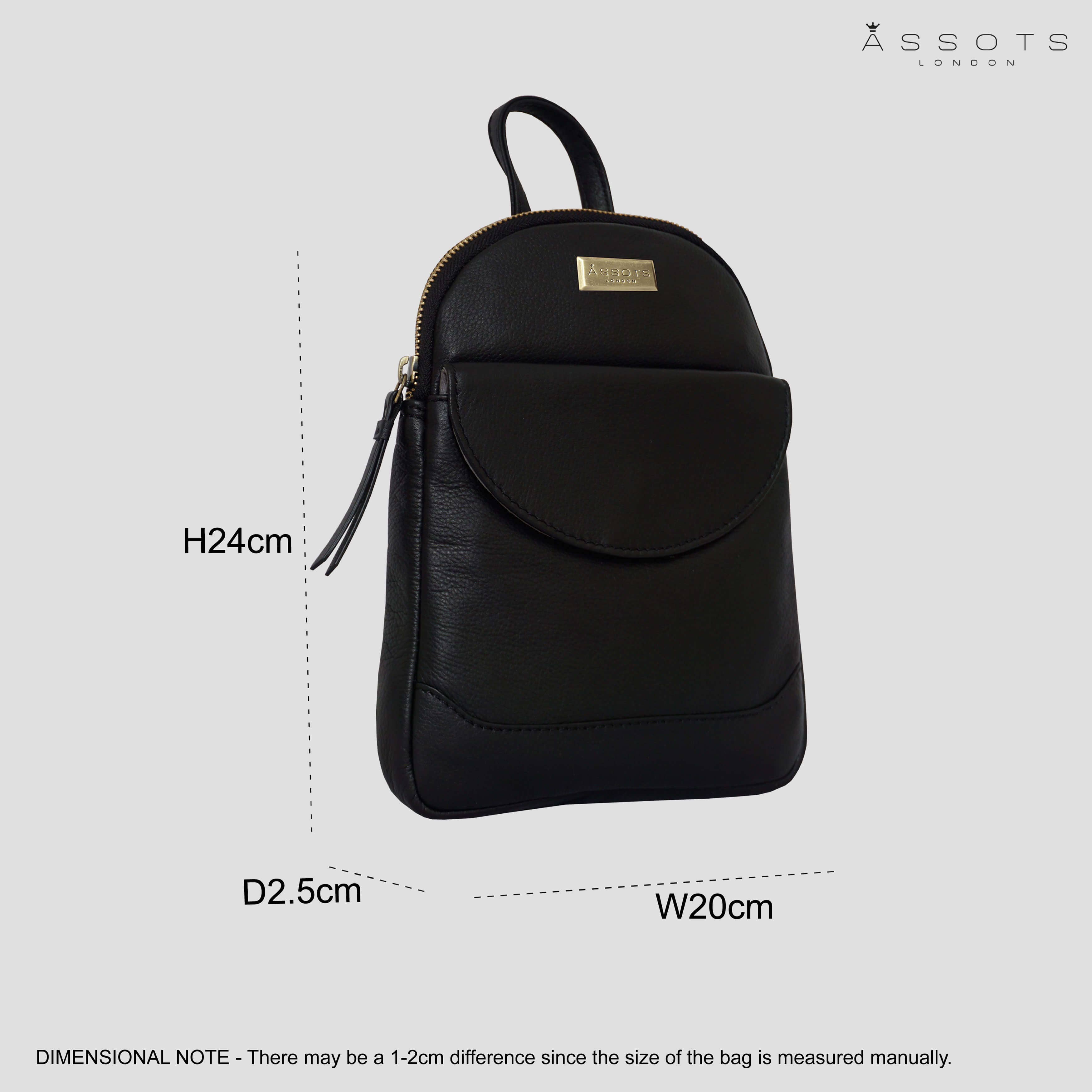 'GEORGE' Black Mini Leather Backpack