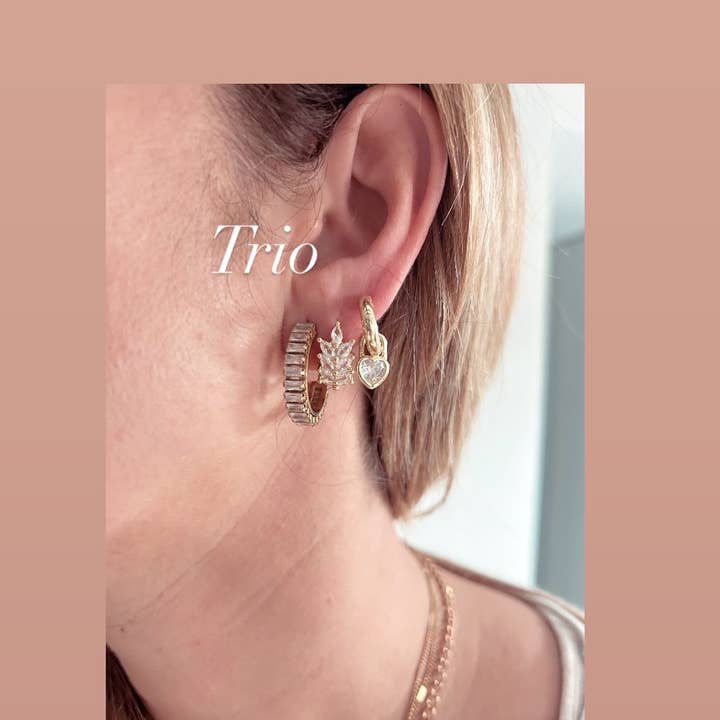 ÉCLAIRE - Wholesale Dangle Earrings - 18k Gold-plated PETAL CIRCLES