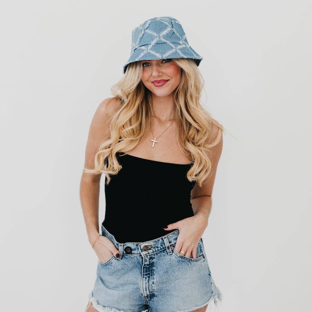 Pretty Simple - Wholesale Bucket Hat - Women's - Diamond Print Bucket Hat Wholesale13