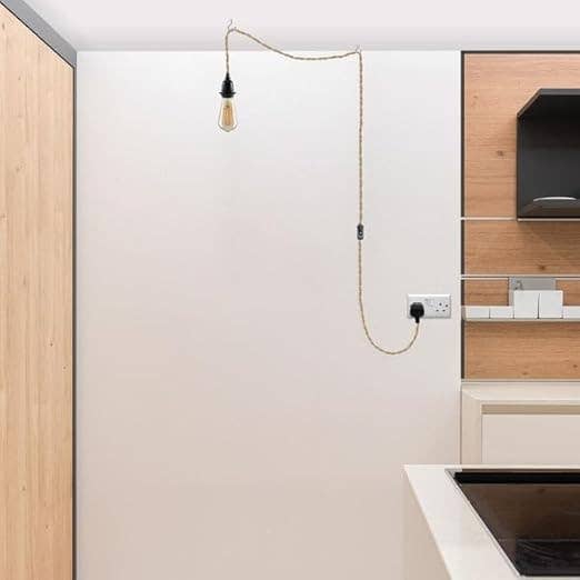 Ledsone - Wholesale Chandelier/Hanging Light - LEDSone Plug-In Hanging Pendant Light with Inline Switch in Black & Hemp~45546