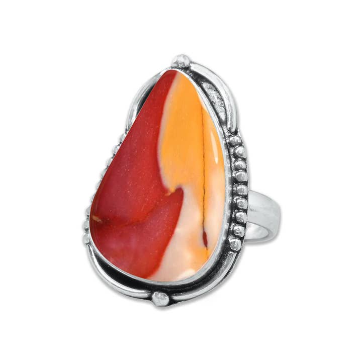 Handmade Jewels - Wholesale Cocktail/Statement Ring - Mookaite Jasper Rings – Handmade, Silver-Plated, Bold Earth Tones (Made to Order)16