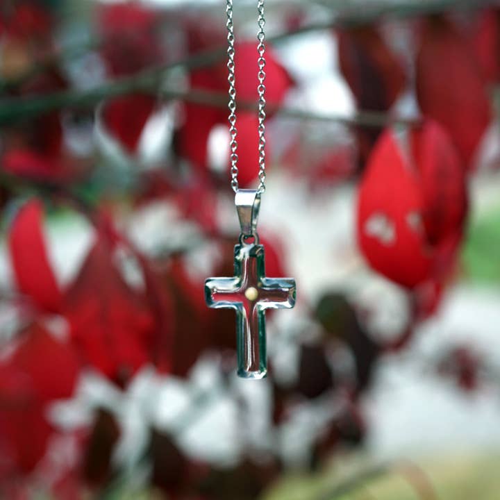 The Pretty Pickle - Wholesale Pendant/Charm Necklace - Cross Mustard Seed Necklace