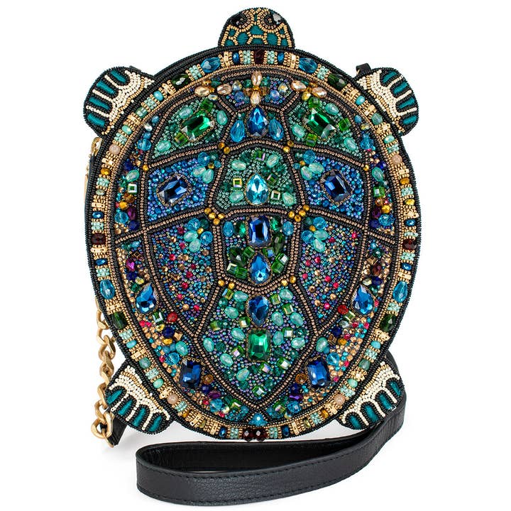 Mary Frances Accessories - Wholesale Crossbody Bag - Women's - Wave Rider Beaded Turtle Crossbody Handbag