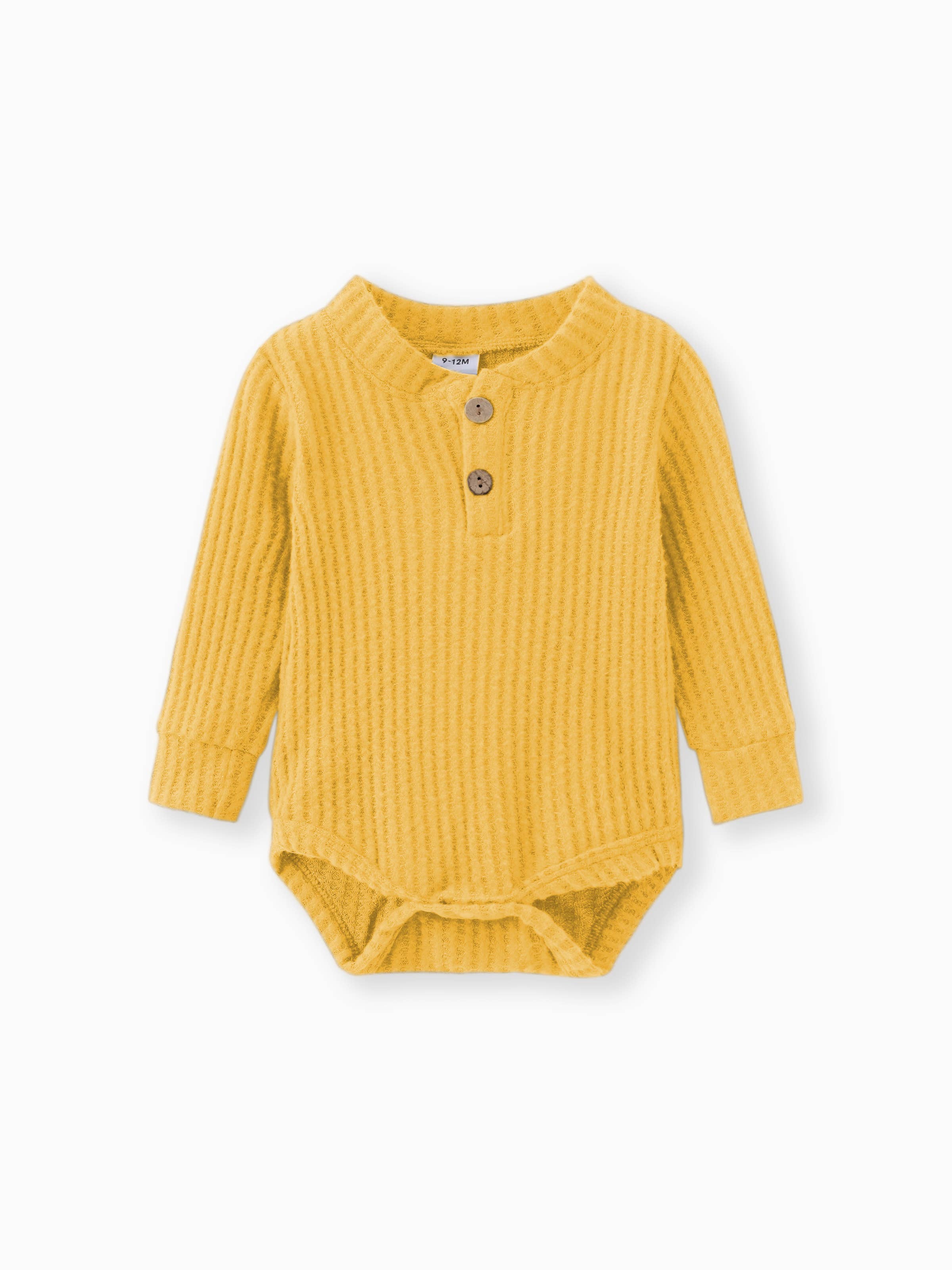 PatPat - Wholesale Clothing Set - Baby - 2pcs Solid Waffle Long-sleeve Baby Set41