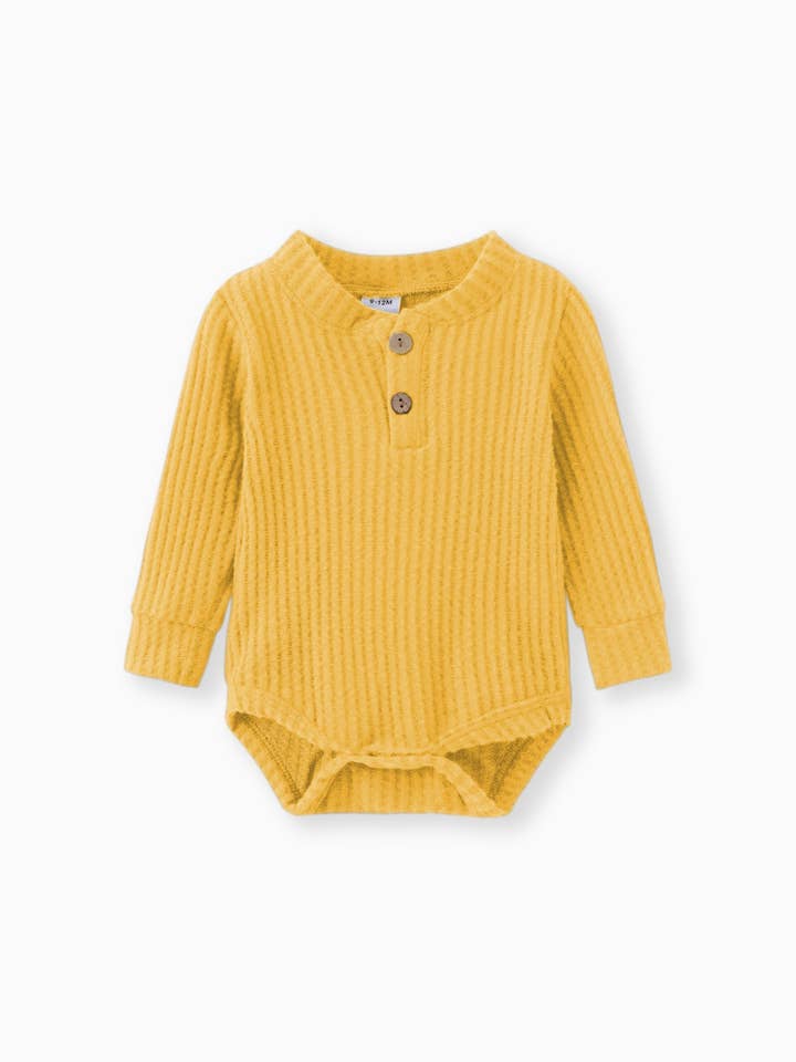 PatPat - Wholesale Clothing Set - Baby - 2pcs Solid Waffle Long-sleeve Baby Set41