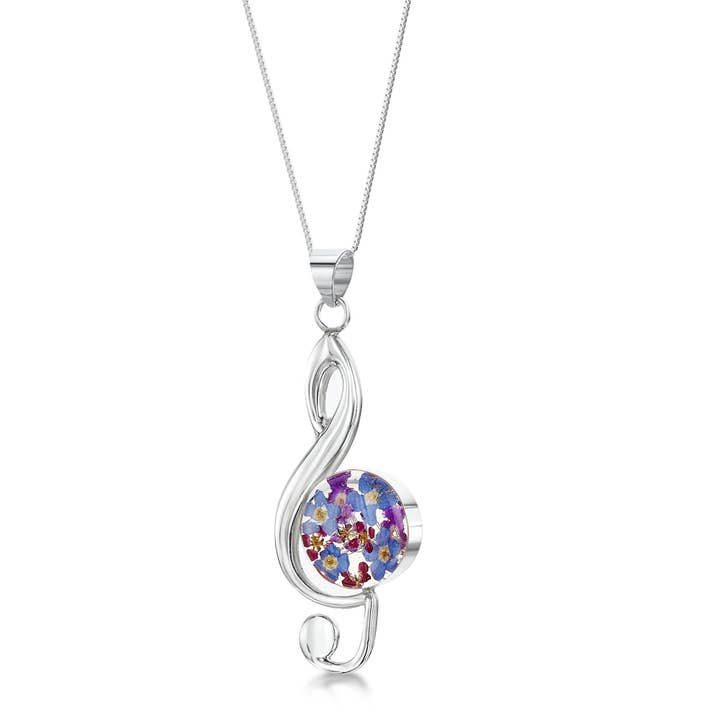 Collier Pendentif Argent - Purple Haze - Clé de Sol. pour la vente par Shrieking Violet