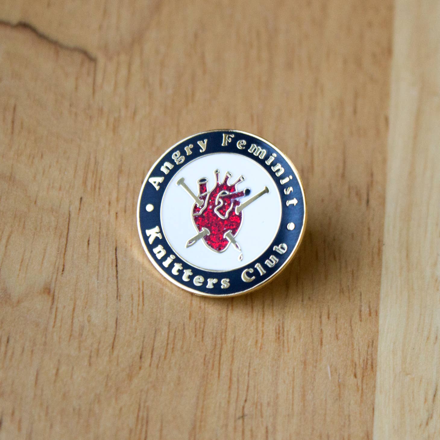 Wild Hunt - Wholesale Lapel Pin/Button - Angry Feminist Knitters Club Enamel Pin2