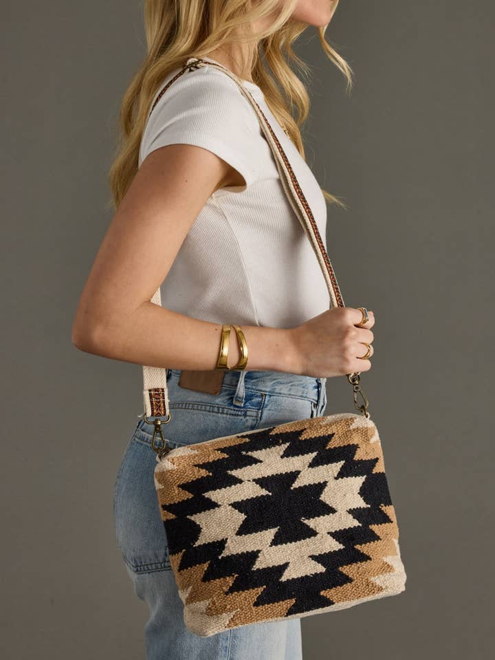 Cream, Black & Tan Western Crossbody for wholesale by Panache Apparel Co.