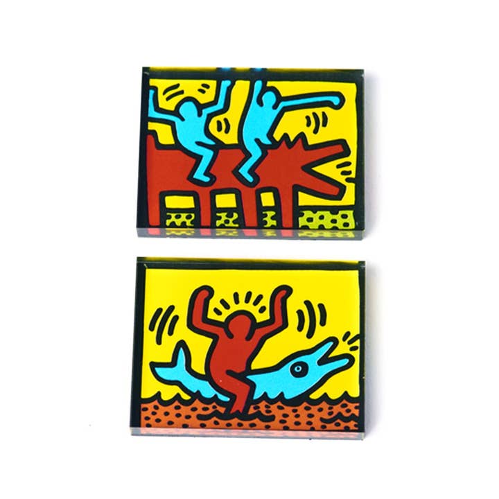 Keith Haring - Dolphin Ride Magnet Set for wholesale by PINTRILL