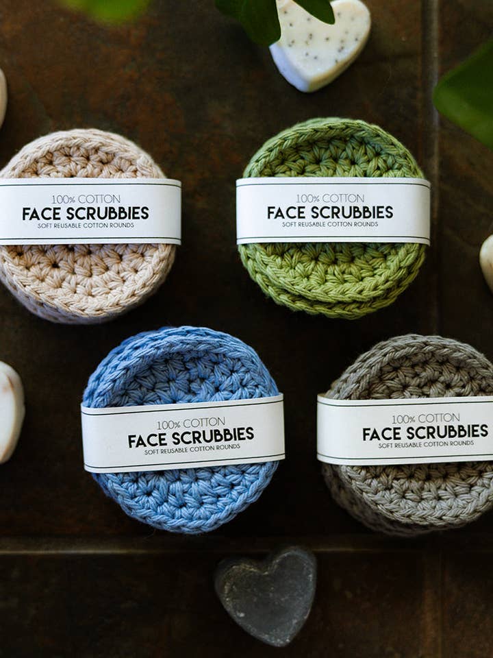 Crochet 100% Cotton Face Rounds | Natural Skincare for wholesale by Wander Free and Queer