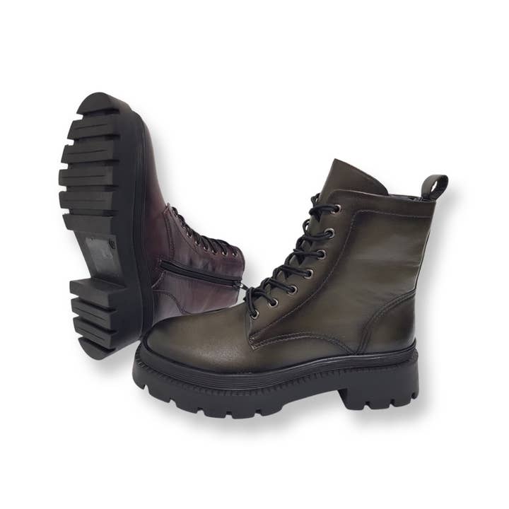 Kvinnors Halvstövlar i grönt läder W-Narea-Olive för wholesale av Harris Hawk