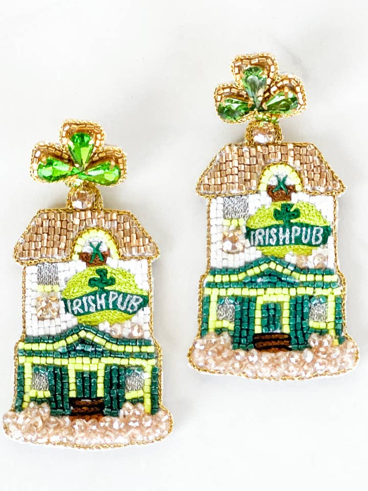 Irish Pub Earrings for wholesale by Dos Femmes