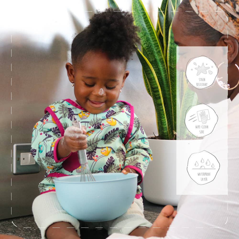 Close – wholesale Bib – Baby – Close Pop-in Long-sleeved Waterproof Coverall Weaning Bib5